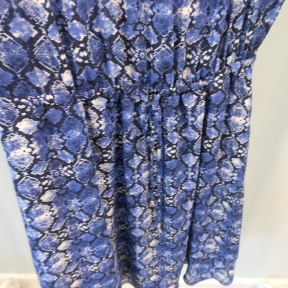 RW&CO Blue Snakeskin Print Dress - Size Large - Picture 4 of 7